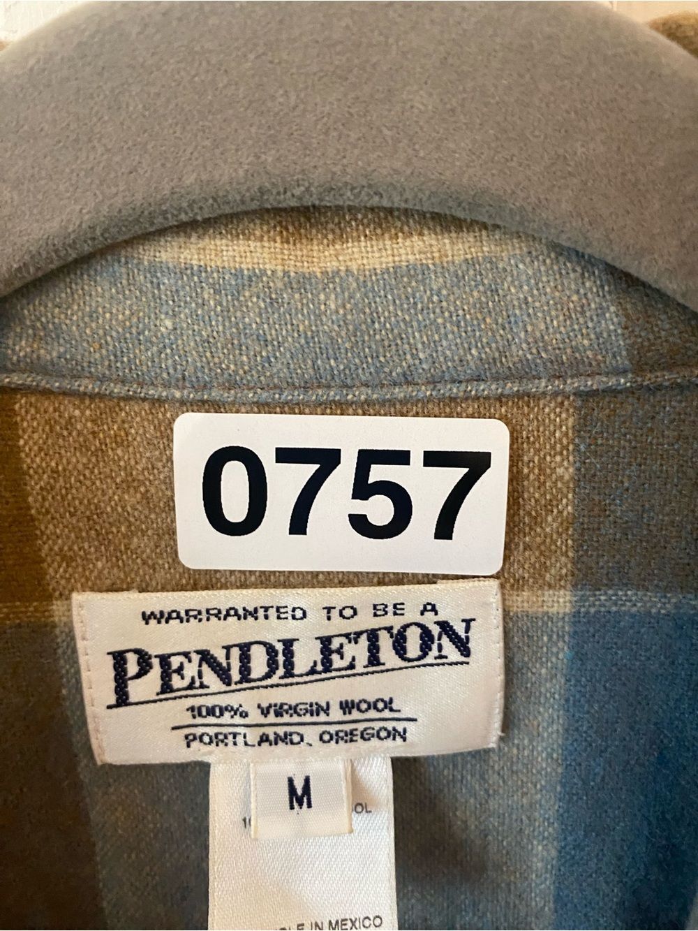 Vtg Pendleton Women’s 49er Medium Blue Plaid Button-Front Wool Jacket Work Chore - Picture 11 of 11
